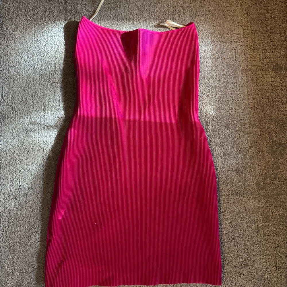 Aritzia Babaton Strapless Fuchsia Dress
